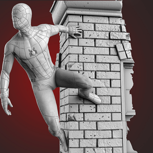 Spider man 3D model STL for 3D Print CNC Carving Relief 3D print model 3D model