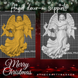 angel-carving-decor.png Angel Ornament and wall decor / Christmas ornament /Print in place/  Angel for loved one memory/ in loving memory decor / wall art and ornament