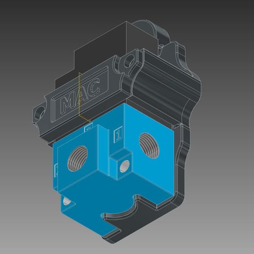 🛞 MAC Solenoid holder (3-port)・ OBJ File for 3D printing・Cults