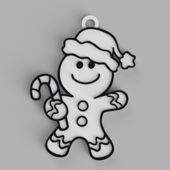 tinker.png Christmas gingerbread man, keychain - pendant - earring
