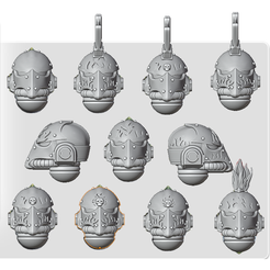 _1.png STL file Vulcanic Lizards helmets for new Heresy・3D printable model to download