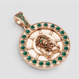 snapshot-37.png Le blason du capitaine : Médaillon de barre et de bélier en or 14K avec accents de saphir