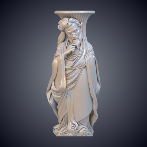 Classic Greek Wise Man Philosopher Relief Vase Decor GPM-296