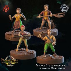 peasants.jpg 3D file Armed Halfling Peasants・3D printing idea to download