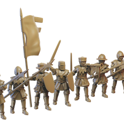 inf_1_resclaed.png Free STL file Medieval infantry miniatures (modular, 32mm)・3D printable design to download, Ilhadiel