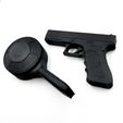 IMG_6026.jpg PISTOL Glock 17 Drum Magazine MOVABLE TRIGGER PARTS articulated