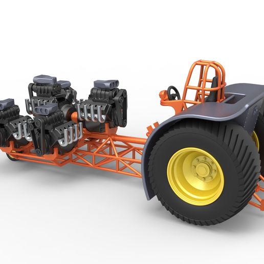 11.jpg Diecast Pulling tractor with 6 engines V8 Version 2 Scale 1:25