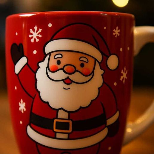 Santa Claus Mug STL  Festive Holiday Cup with Whimsical Christmas  Design STL File for 3D printingCults