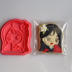mulan.jpeg Archivo STL DISNEY PRINCESS Mulan COOKIE, FONDANT, CLAY CUTTER, AND STAMP・Objeto de impresión 3D para descargar