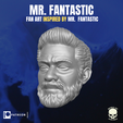 Cm LER EF FAN ART INSPIRED BY MR. FANTASTIC |e str | Mister Fantastic fan art head inspired by Mr Fantastic for action figures