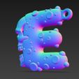 Skull-Themed-E-Letter-Keychain-3D-Print-File-18.jpg Skull-Themed "E" Letter Keychain 3D Print File