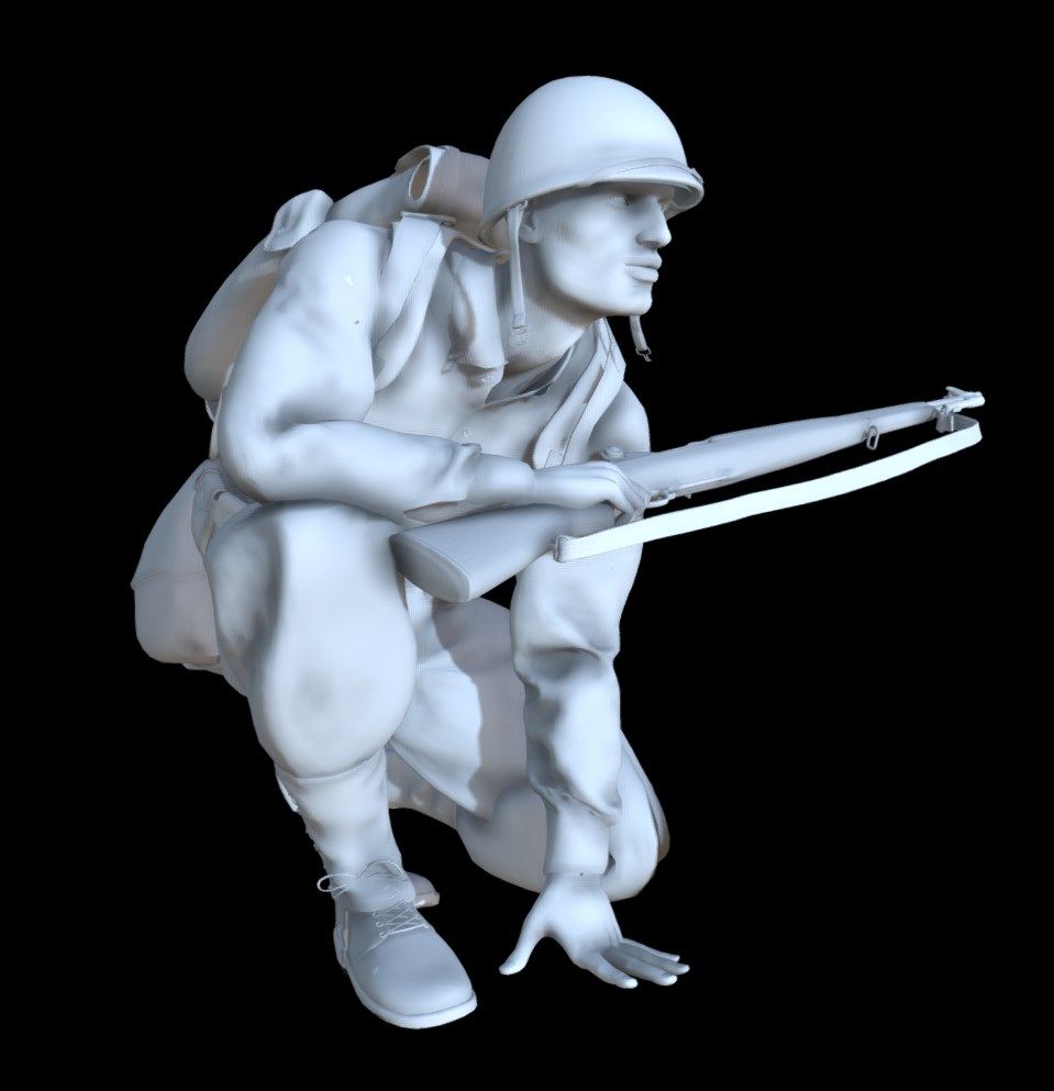 3.jpg Download STL file Soldier US Army with Garand m1 • 3D printable object, Antaress