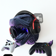 2.png Godzilla Head Wandhalterung für Controller und Headset / Keine Halterungen