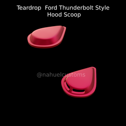 New-Project-2021-10-29T220349.811.png Download STL file Teardrop Ford Thunderbolt Style Hood Scoop - For model kit / Custom diecast / RC / Slot • Model to 3D print, ditomaso147