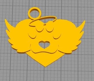 angel dog keychain - 3D model önizlemesi
