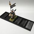 Base-printed-with-Mini.jpg 6x1 Extended Regiment Cavalry Base to use your 25x50mm based cavalry minis for the Older World new 30x60mm base size