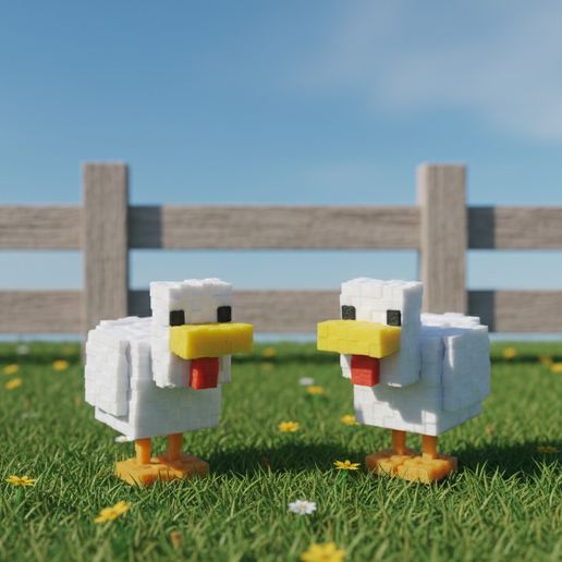 🦆 Minecraft Duck・Free STL File for 3D printing・Cults