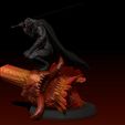 WIp26.jpg Berserk Guts vs Grunbeld 3d print statue