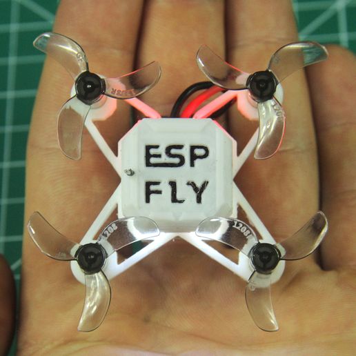 ESP-FLY-ESP32-Micro-Drone-Quadcopter-Frame-2.jpg ESP-FLY - an ESP32 Micro Drone | Body/Frame (3D Design STL files)