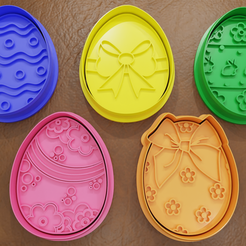render-cults.png Set of 5 Easter Eggs Cookie Cutters 65mm