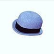 0_00018.jpg HAT 3D MODEL  Top Hat DENIM RIBBON CLOTHING DRESS British Fedora Hat with Belt Buckle Wool Jazz Hat for Autumn Winter Valentino Garavani - Rabbit skin calfskin ribbon antique metal