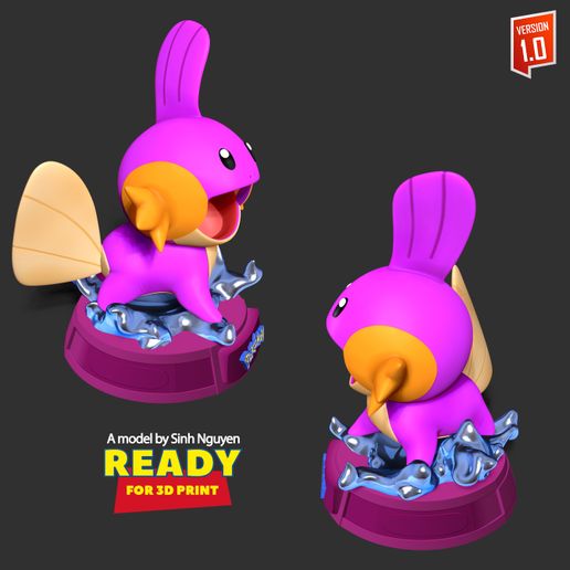 2side.jpg Shiny Mudkip - Pokemon Fanart
