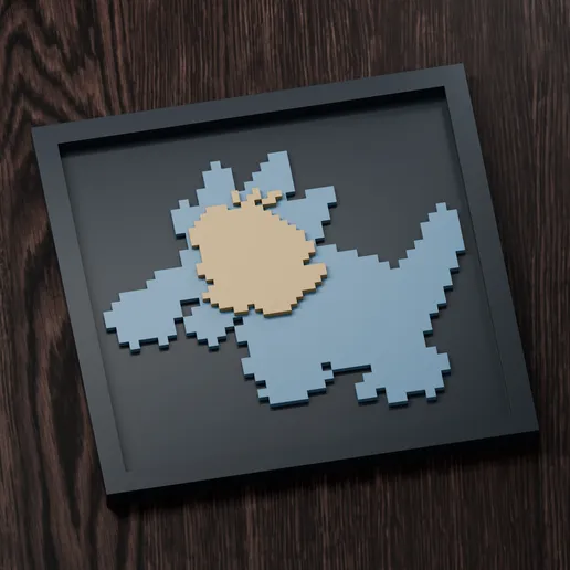 Golduck Line - Pokemon Silhouette Frame | Box sprite | STL