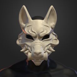 Demon Slayer Hotaru Haganezuka Kabuki Hyottoko Mask and Knife 3D model 3D  printable