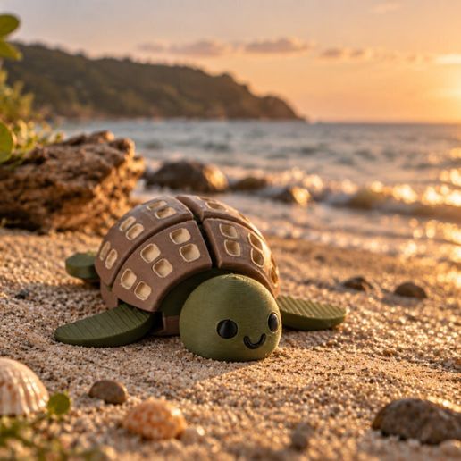 Waffle Turtle Flexi Toy – Cute Food Fidget