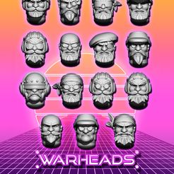 [ff } EE Download file Futuristic Dwarf Heads! Beards, Motorcycles and Warm Beer! (30 heads) • Model to 3D print, Orfey