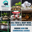 CommercialLicense-teaser-by-Aquireef3D.png 3D Printable Cave, Pet Shelter for Aquariums & Terrariums: Fish, Shrimp, Reptile, Spider and Bug Hide, Small Rock Form Tank Decor