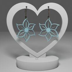 r205.jpg STL file Earrings 205 - Flowers・3D printer design to download