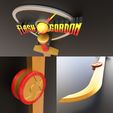 colorrender7.jpg Life size Flash Gordon Royal Ming Guard Sword (with wallmount)