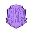 1274 - Logo academia nevermore nunca mas Merlina 10 cm.stl Nevermore / Nevermore academy logo cookie cutter - Merlina / Wednesday