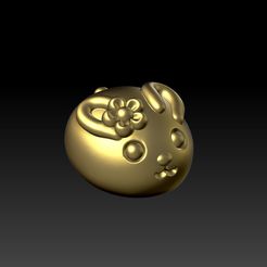 小花馒头兔吊坠.jpg STL file Flower Buns Rabbit Pendant・3D printer design to download, 3D_Dragon