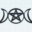pentagram-triple-goddess-knot-1.png STL file Triple Goddess Knot Neopaganism symbol, Wiccan pentagram, pentacle, phase of the Moon, stages, life cycle, wall decor, talisman, amulet・3D print design to download, Allexxe