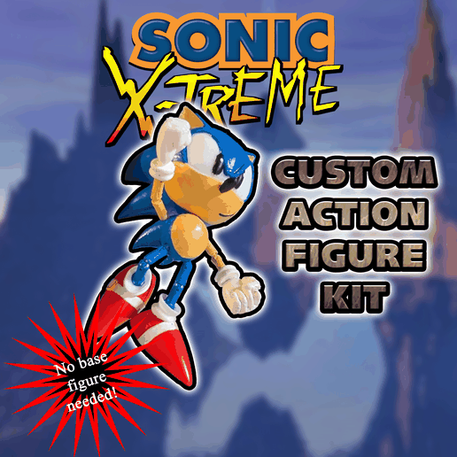 Sonic X-Treme FULLY CUSTOM Figure Kit - NO Base Needed!