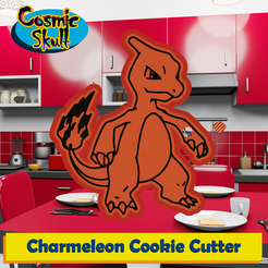 005-Charmeleon-2D.png STL-Datei Charmeleon Ausstechform・3D-druckbare Vorlage zum herunterladen