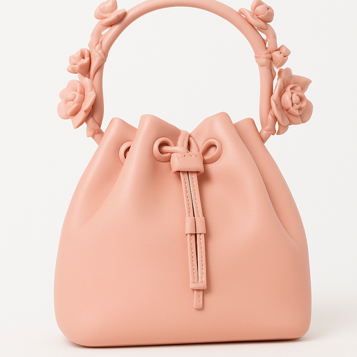 Designer Hand Bag Floral Handle Drawstring Bag STL – Elegant 3D ...