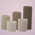 Capture1.png 8cm Wide Base, Cylinder Vase STL File - Digital Download -5 Sizes- Homeware, Minimalist Modern Design
