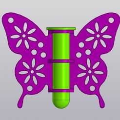 1.jpg 3D file Butterfly Wall Decor Hanging Vase for dried and artificial flowers・3D printing model to download