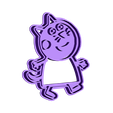 candy_cat_cut.stl STL file PACK 10 CUTTER COOKIE PEPPA PIG - FAMILY AND FRIENDS・Model to download and 3D print