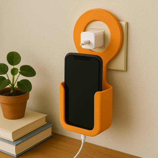 🔌 Wall Plug Phone Holder・ STL File for 3D printing・Cults