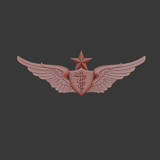 Senior Army Flight Surgeon Badge .stl file 3D model preview