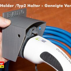 Typ2-Halter-Geneigte-Variante.jpg EV charge plug holder for electric car / Typ2 Halter