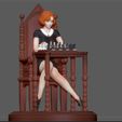 7.jpg QUEENS GAMBIT ANYA TAYLOR JOY CHESS GIRL CHARACTER STATUE 3D print model