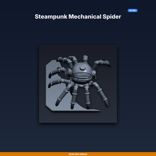 Steampunk Mechanical Spider - 3D Printable STL File