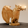 7.png Flying fox bat screaming low poly stl
