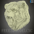2.png Angry bear 3D STL Model for CNC Router Engraver Carving Machine Relief Artcam Aspire cnc files, Wall Decoration