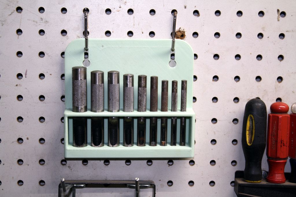 Free STL file Harbor Freight Hollow Punch Set Pegboard Rack・3D